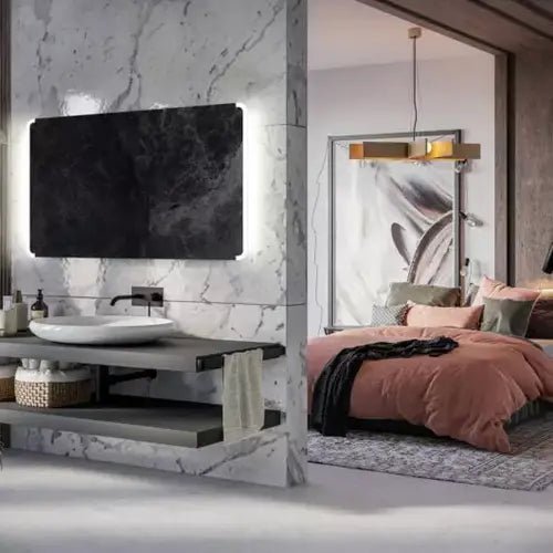 Miroir LED 2m x 1m pour salle de bain avec design chic et fonctionnel