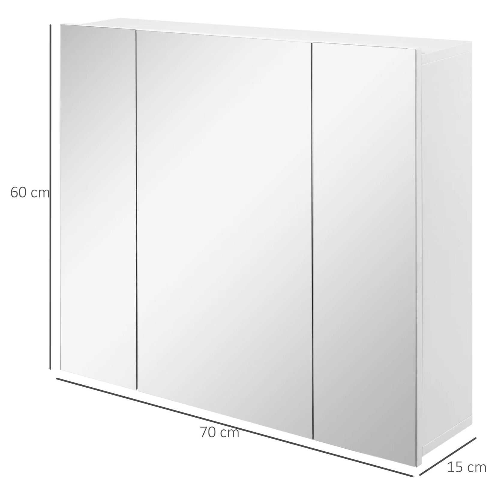 Dimensions de l'armoire salle de bain 70 cm avec hauteur et profondeur indiquées.
