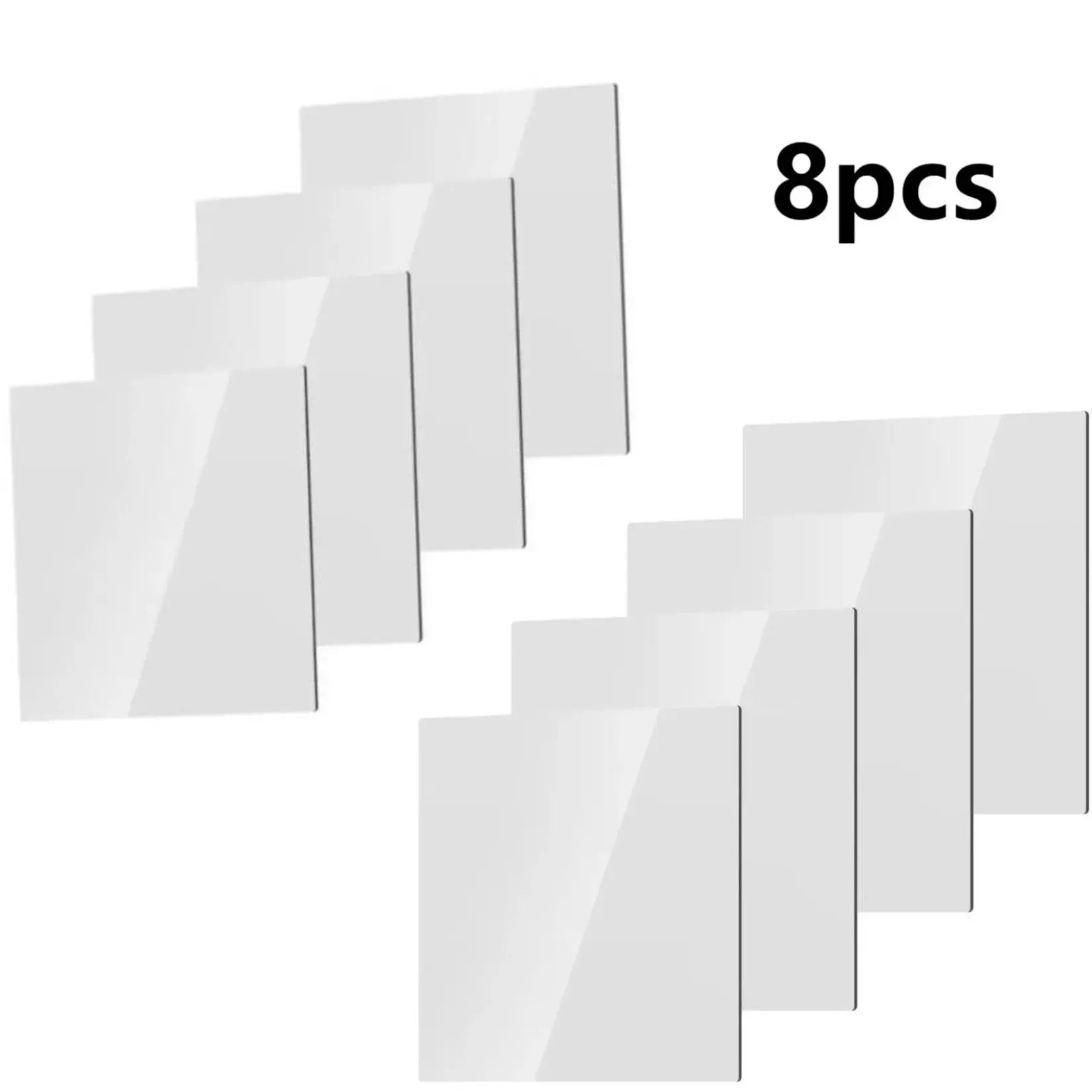 Lot de 8 carrés de miroir adhésif en acrylique, parfait pour créer une composition murale brillante et personnalisée.