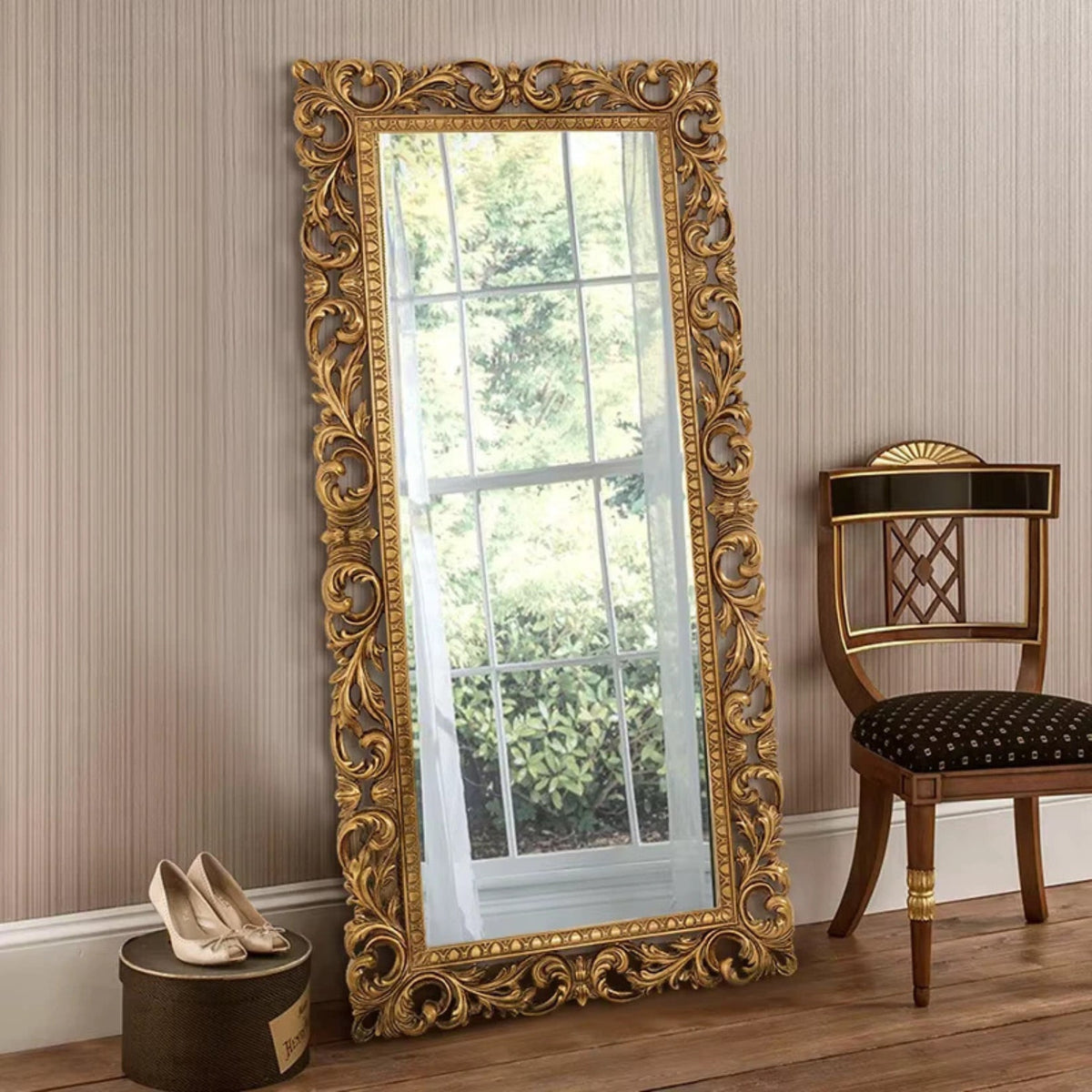 Wandspiegel 180 cm – in Gold, für Flur und Wohnzimmer