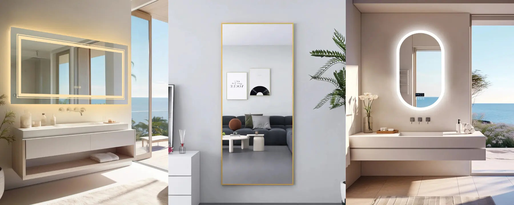 Collection grand miroir : modèles design de plus d’1 mètre pour salon, salle de bain, chambre et entrée.