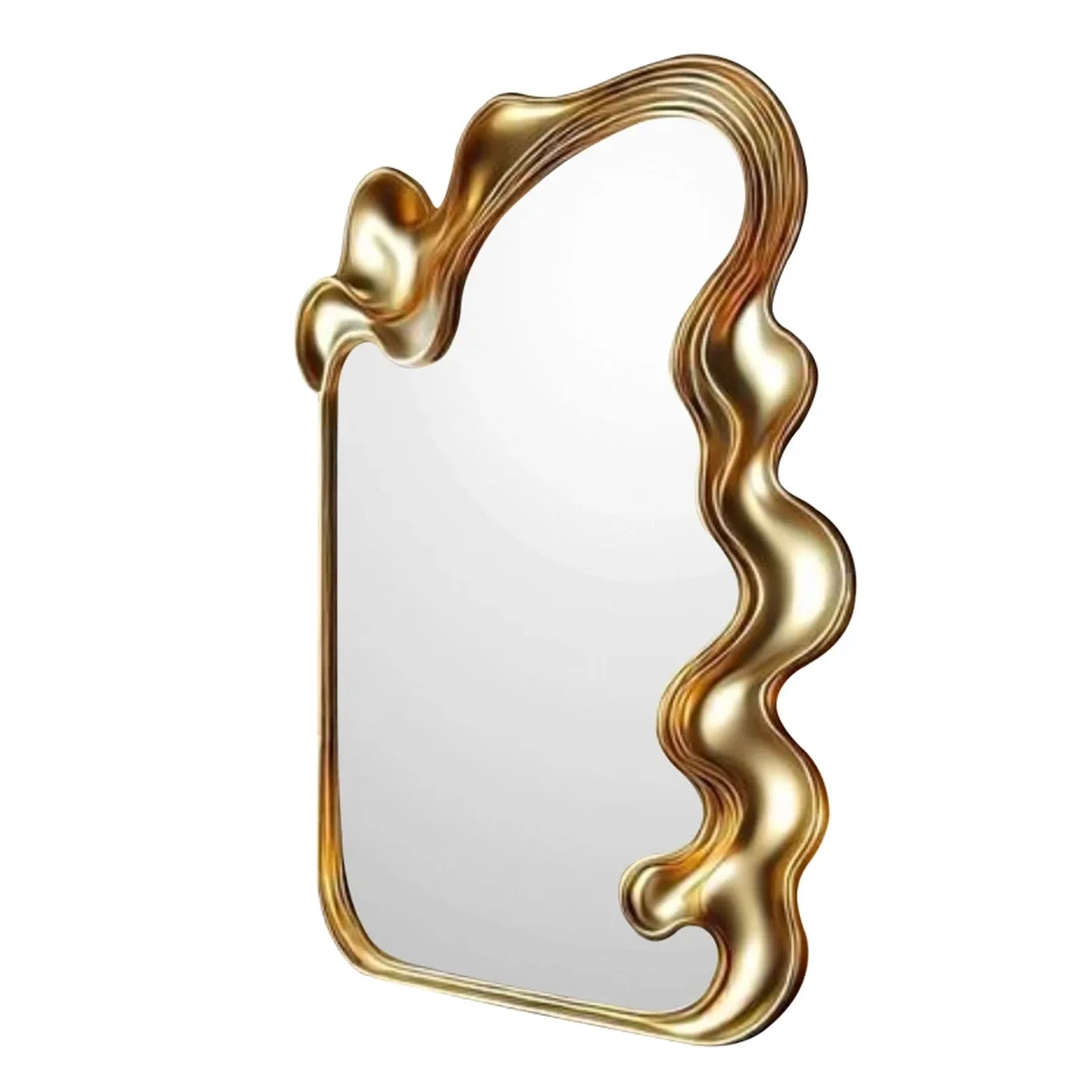 Grand miroir design doré Oria ambiance naturelle épurée.