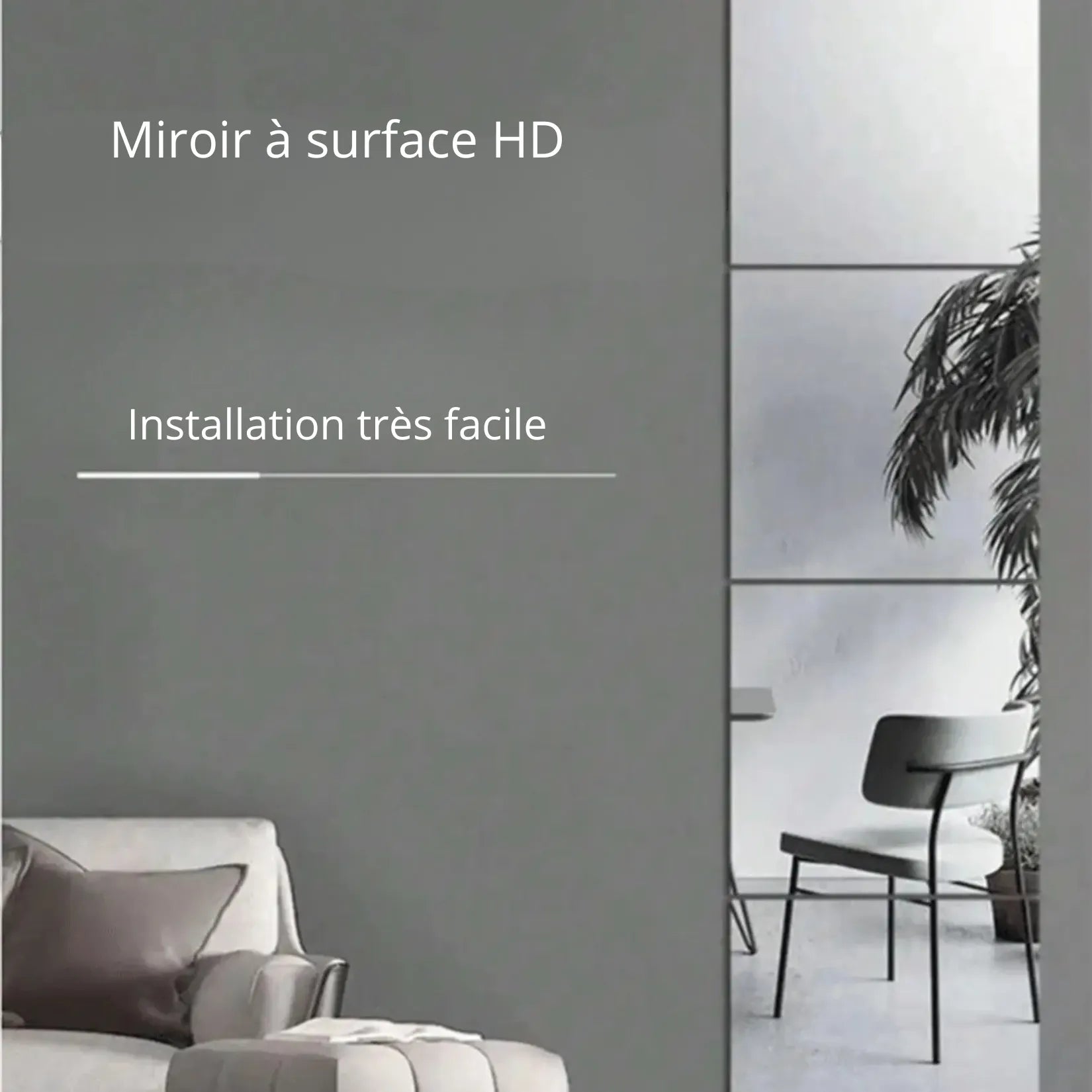 Miroir à coller acrylique souple lot 8 panneaux 20x20 cm installation facile.