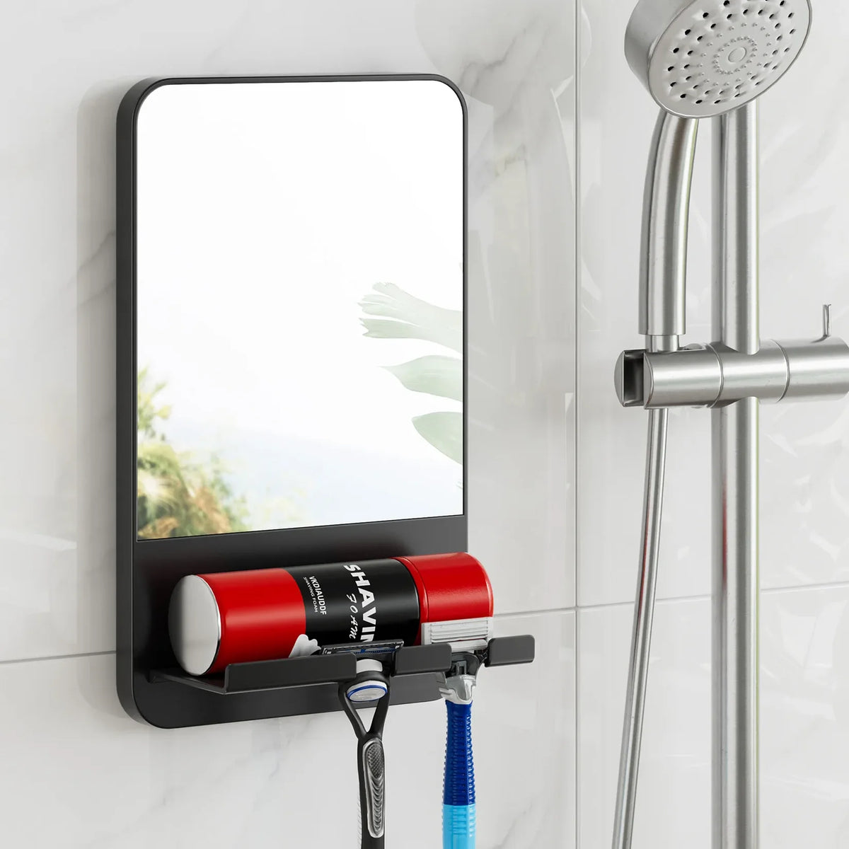 Miroir Anti Buée Salle De Bain Miroir Douche Anti-buée Miroir De Douche Anti-Buée XoYo 28x19 Cm - Avec Crochet Et Support Rasoir - Idéal Voyage Support Miroir Voyage Miroir Mural