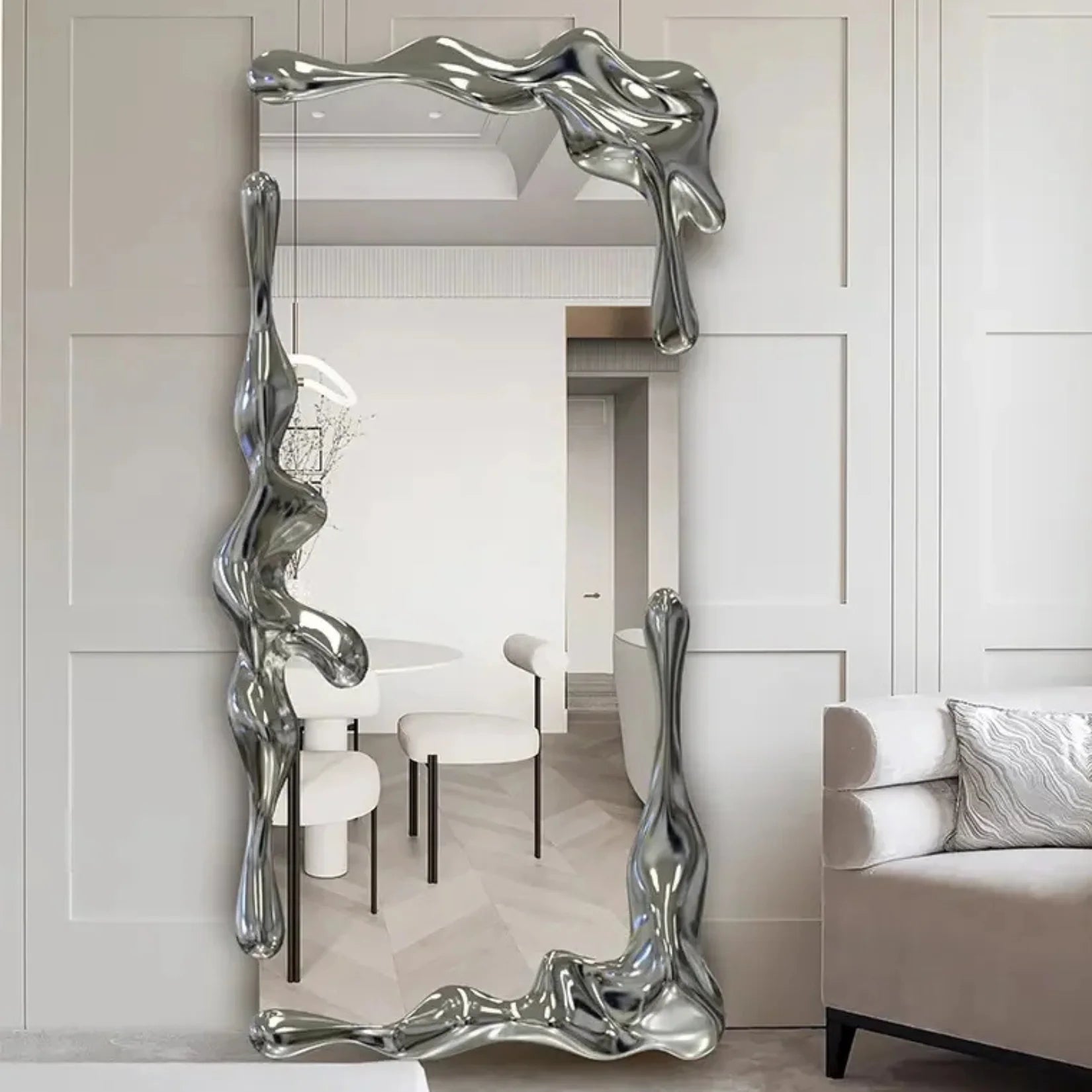 Miroir argenté Mercuria grand format fixation murale.