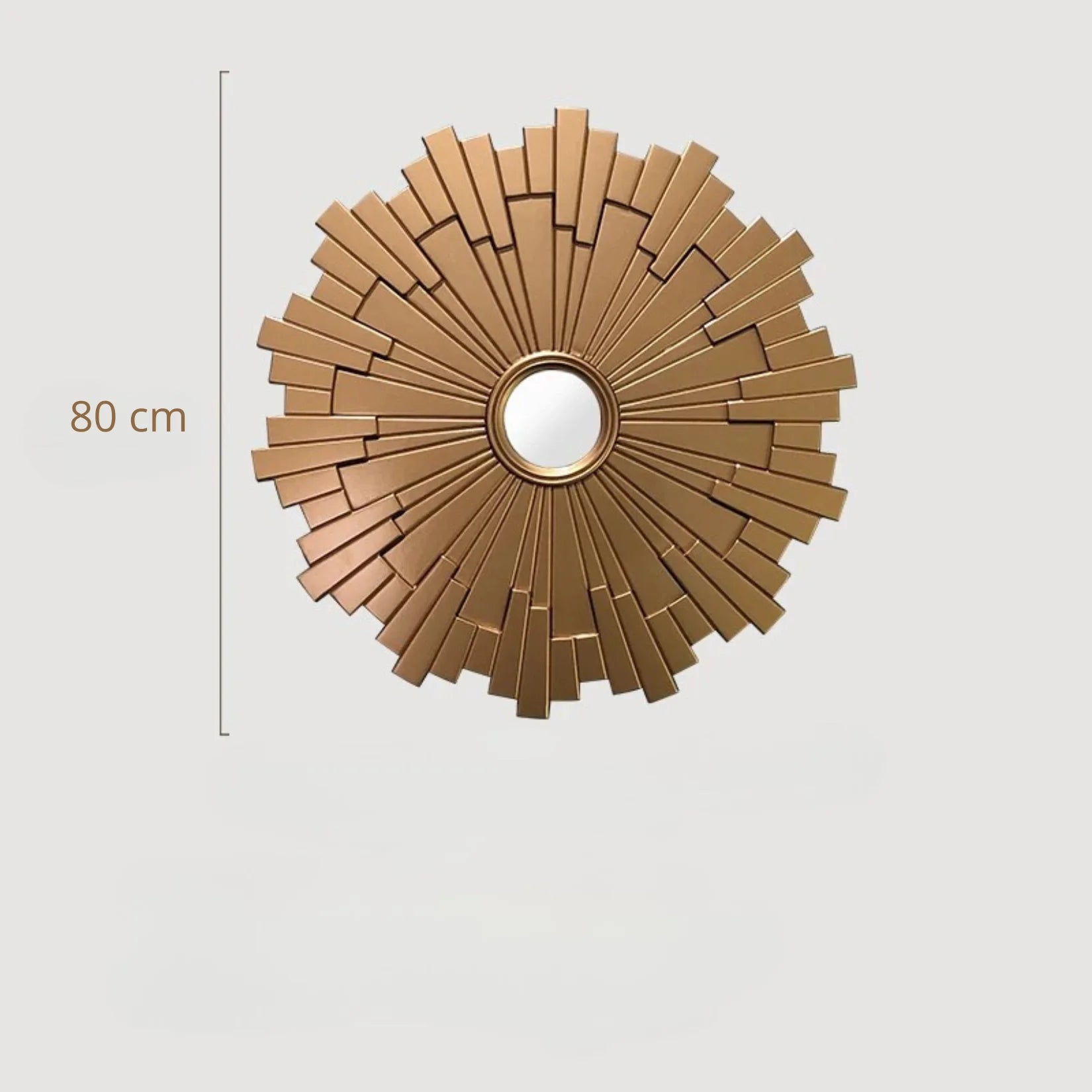 Miroir Art Déco doré diamètre 80 cm.