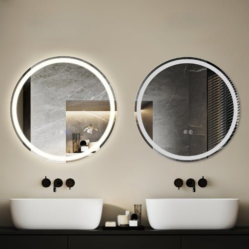 Comparaison de l’éclairage allumé et éteint du Miroir Led Rond Salle De Bain.
Titre : miroir-led-rond-salle-de-bain-protection-anti-éclat.