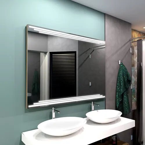 Miroir lumineux premium 100x60 cm pour salle de bain avec antibuée