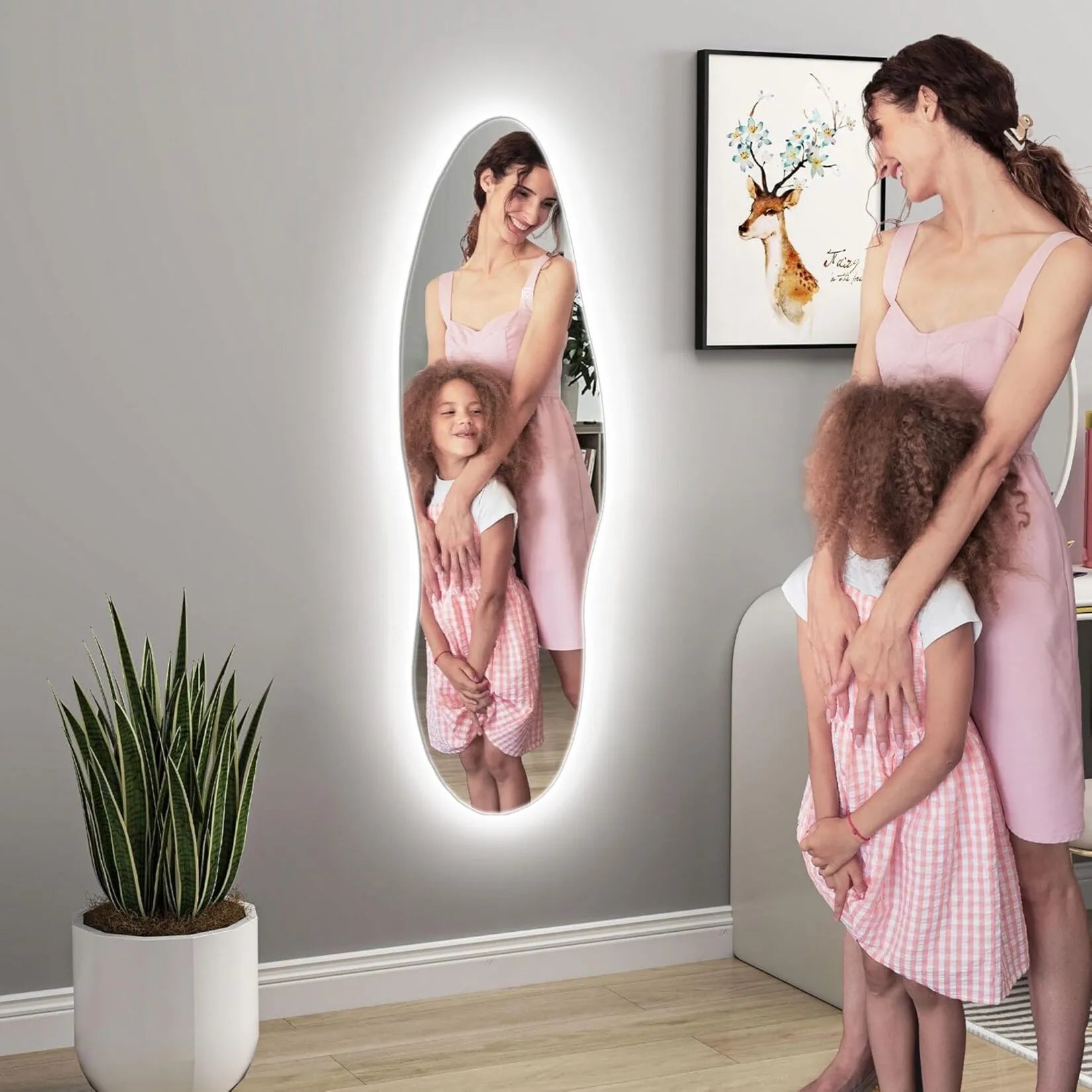Miroir organique LED sécurisé adapté à toute la famille.