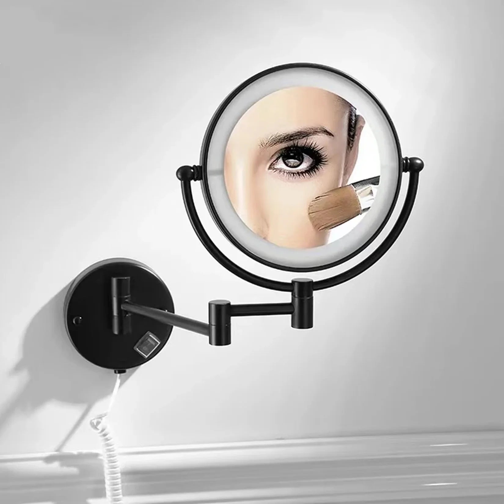 Miroir Pivotant Mural Application Maquillage Yeux.