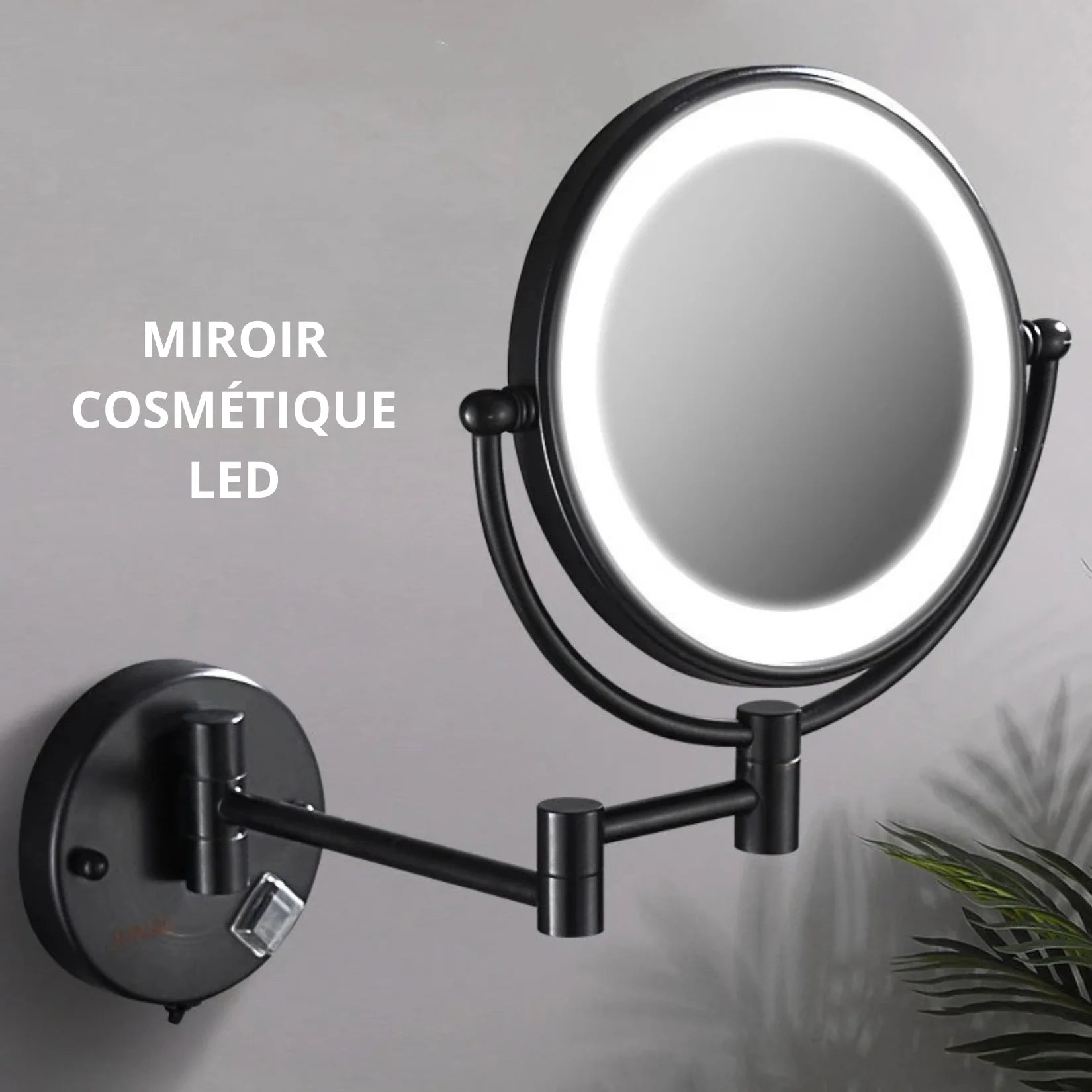 Miroir Pivotant Mural Éclairage LED Intégré.