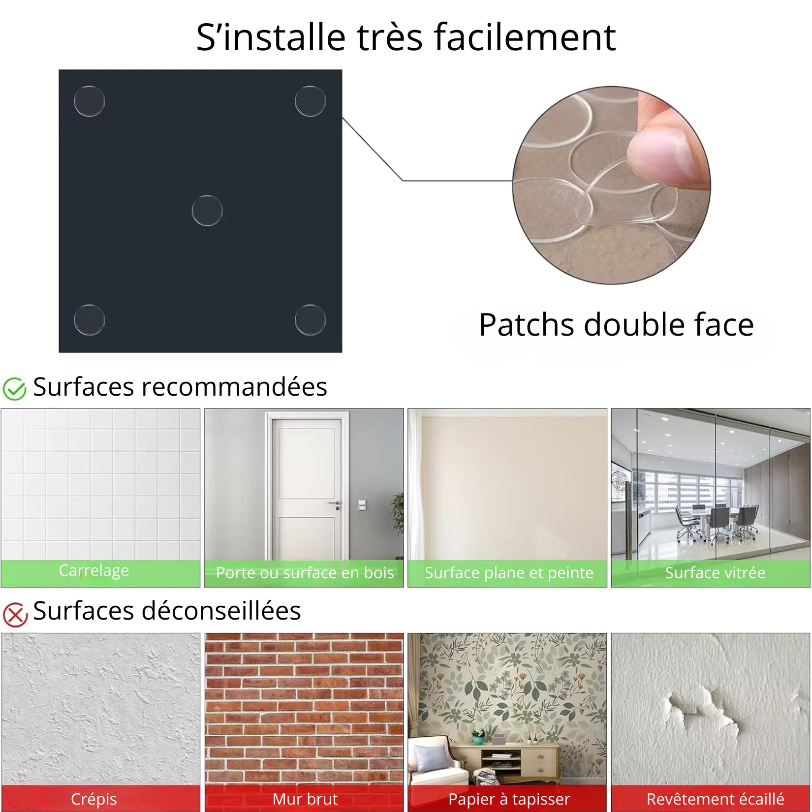 Miroir pour salle de sport installation adhésif surfaces.