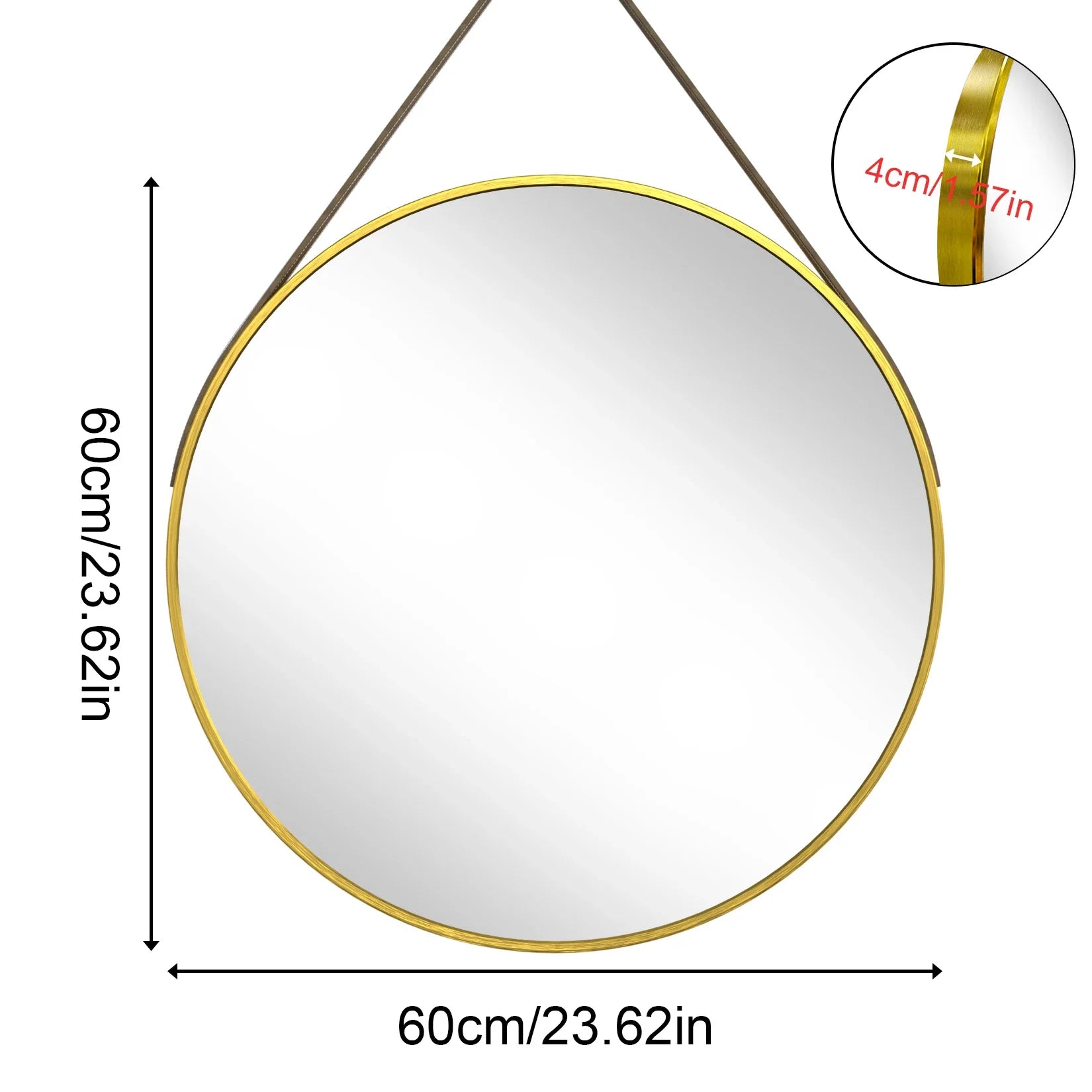 Miroir pour une entrée 60cm avec cadre doré.