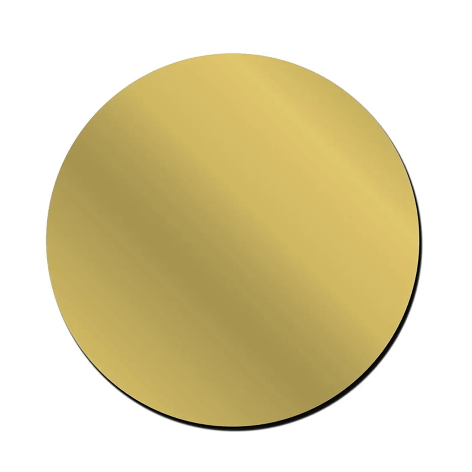 Miroir qui colle rond doré acrylique 20 cm – finition or brossé brillant.