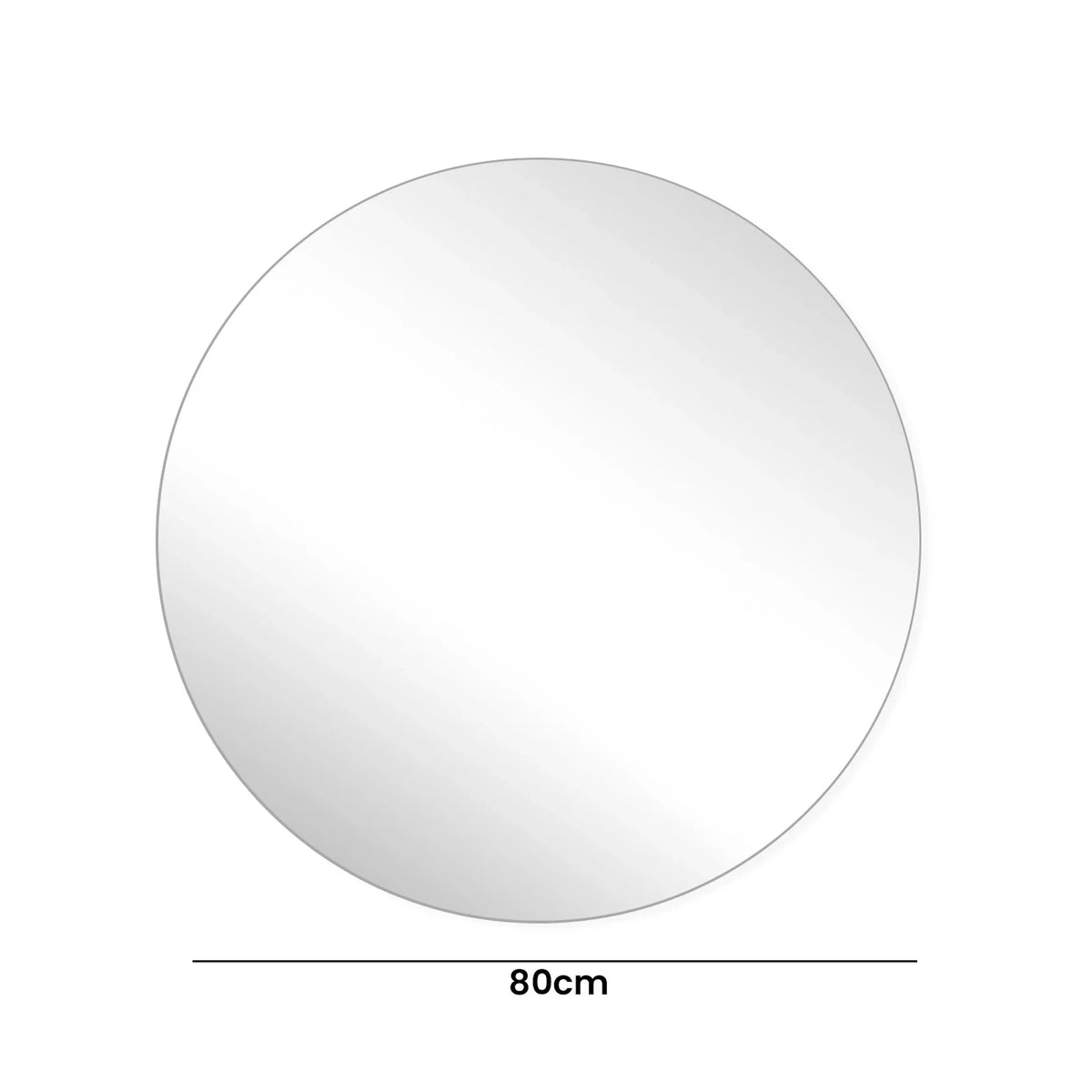 Dimensions du miroir rond sans cadre : 80 cm de diamètre.