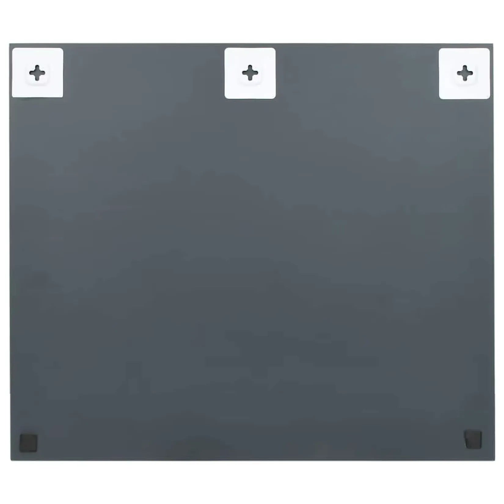 Miroir sans cadre rectangulaire mural vue arrière avec 3 points de fixation.