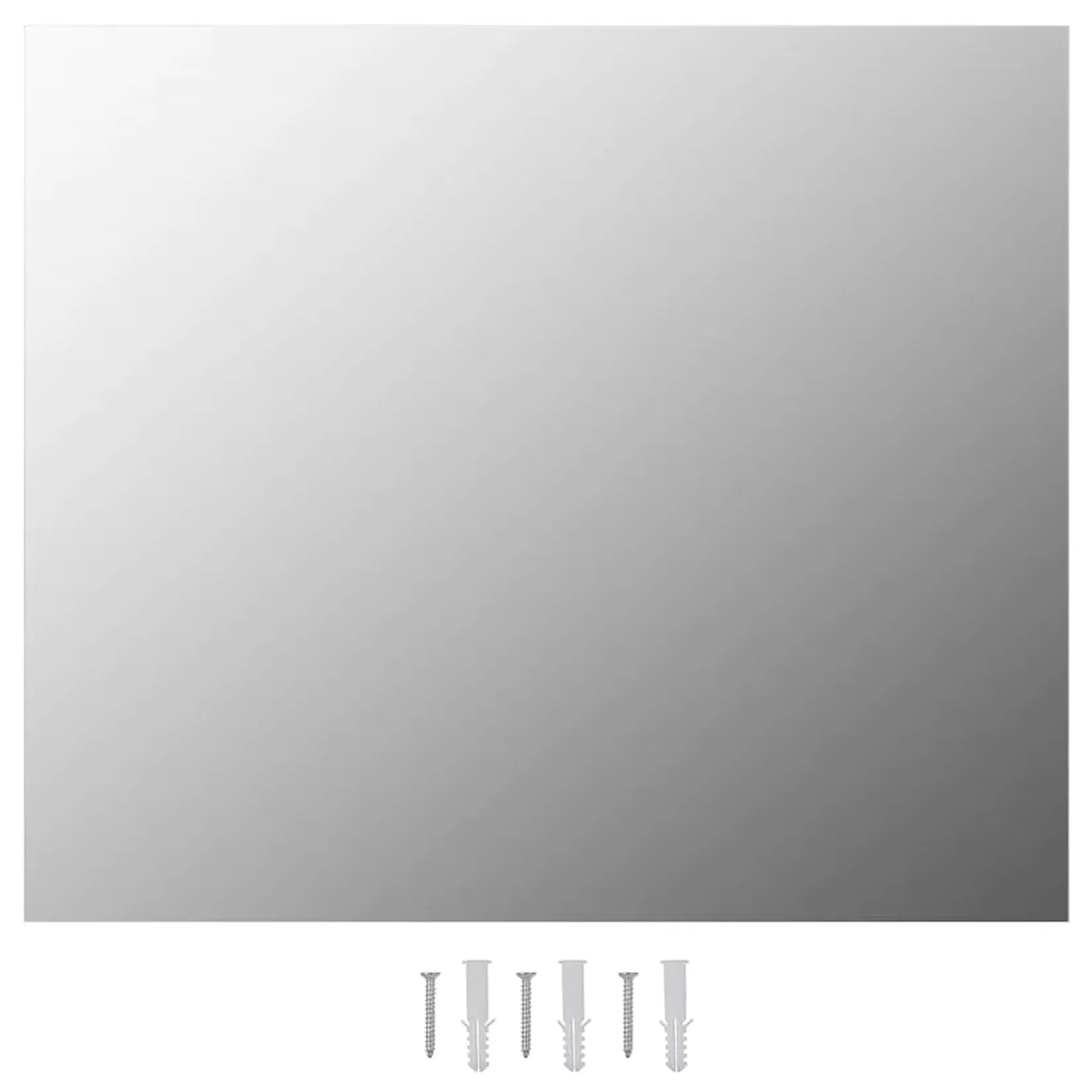 Miroir sans cadre rectangulaire mural avec kit de fixation inclus.