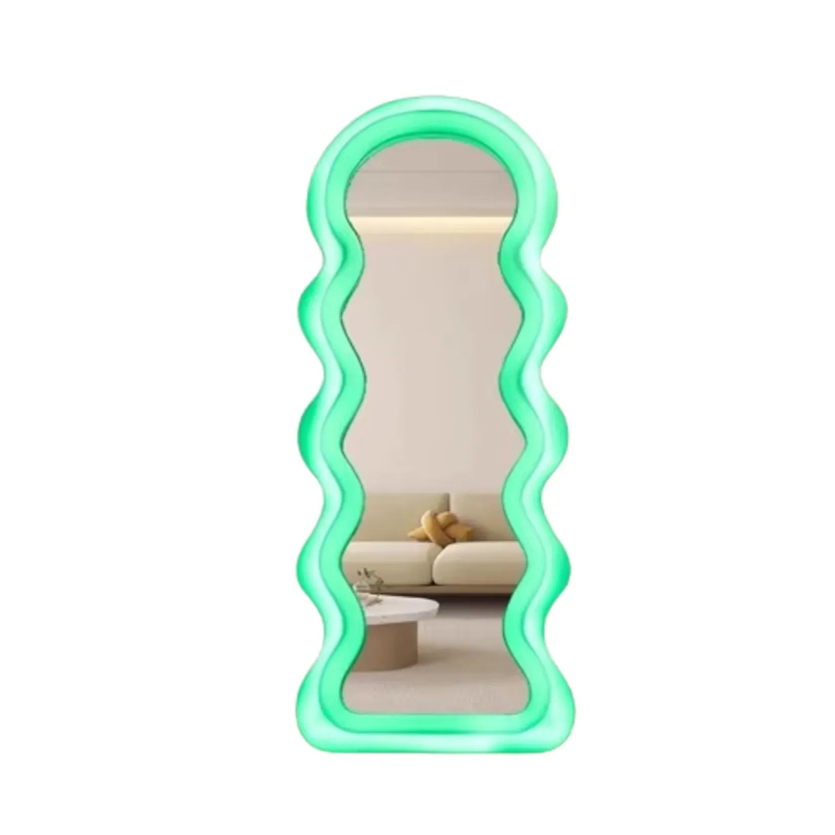Miroir Ultrafragola LED Iridescent Vert Pleine Longueur.
