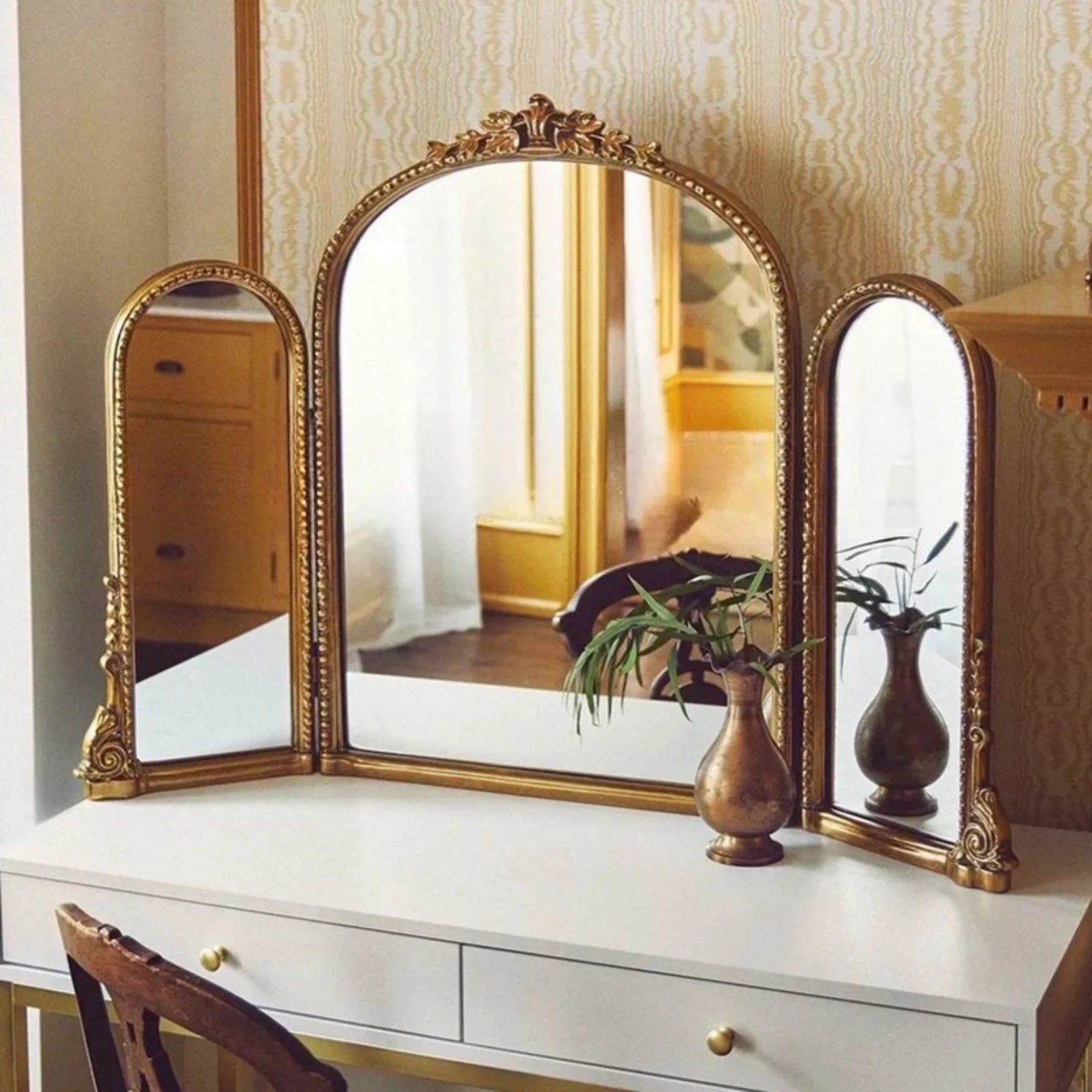 Miroir Vintage Triptyque Coiffeuse Chambre.