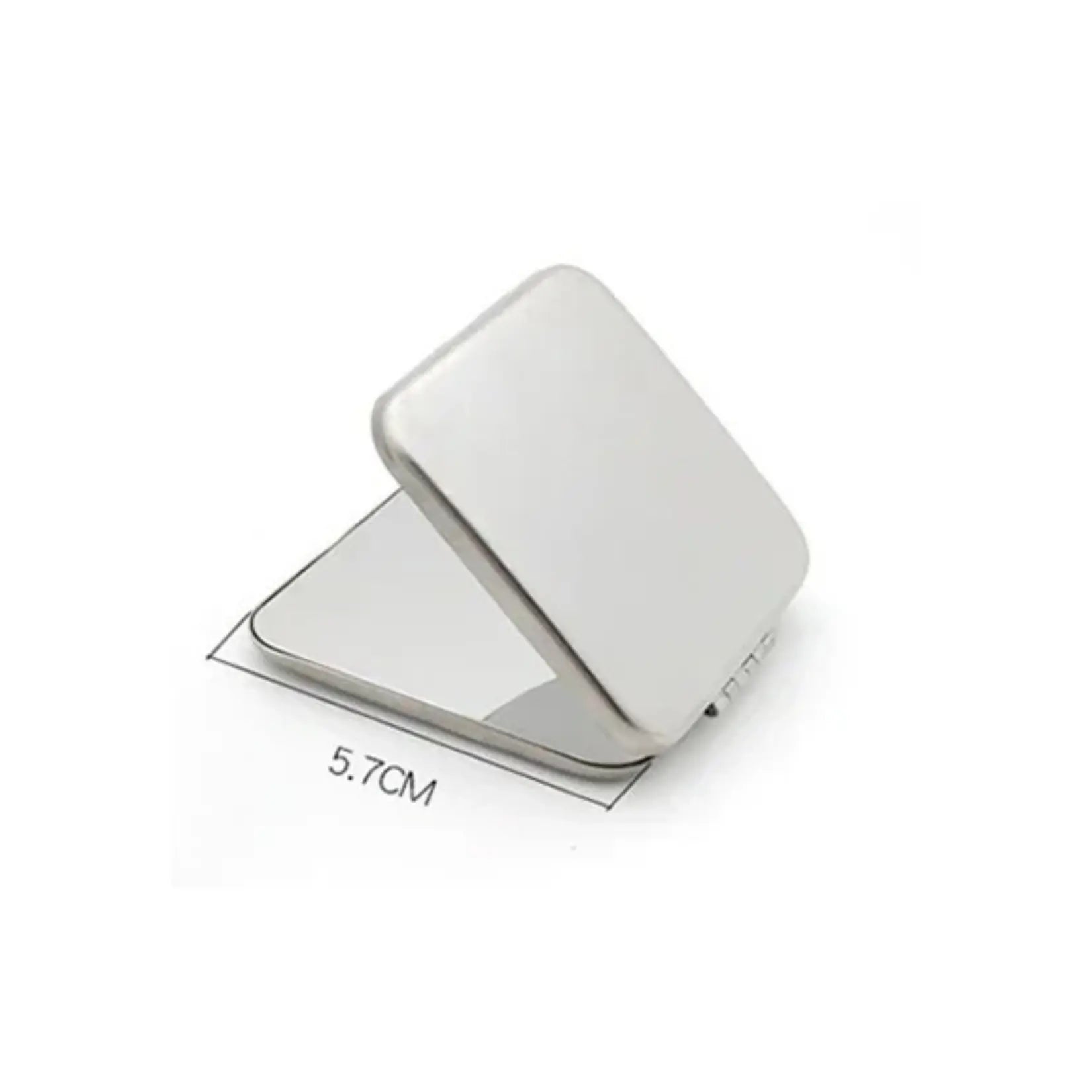 Petit miroir de poche fermé en acier inoxydable de 5,7 cm, ultra compact et résistant.