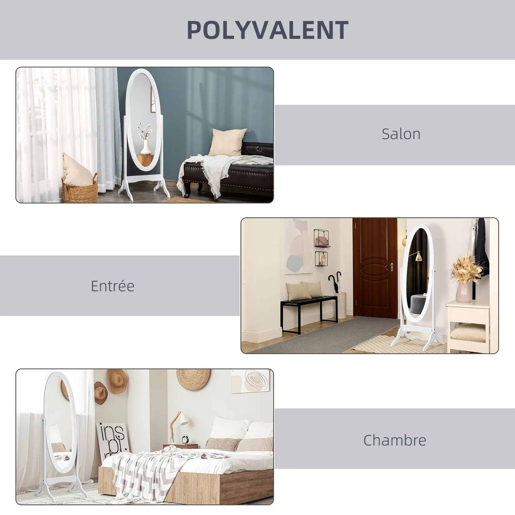 Psyché Miroir Polyvalent Salon Entrée Chambre.