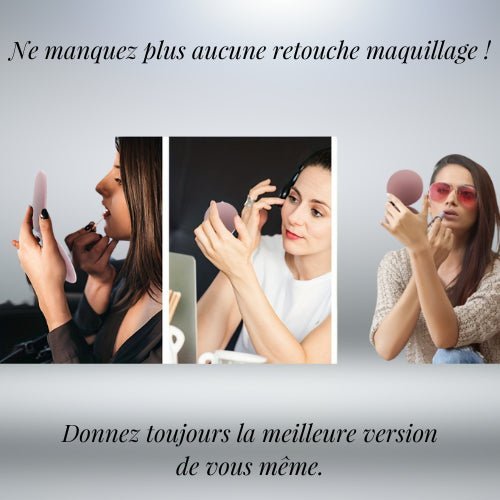 Ne manquez aucune retouche maquillage avec ce miroir de poche LED - Miroir France