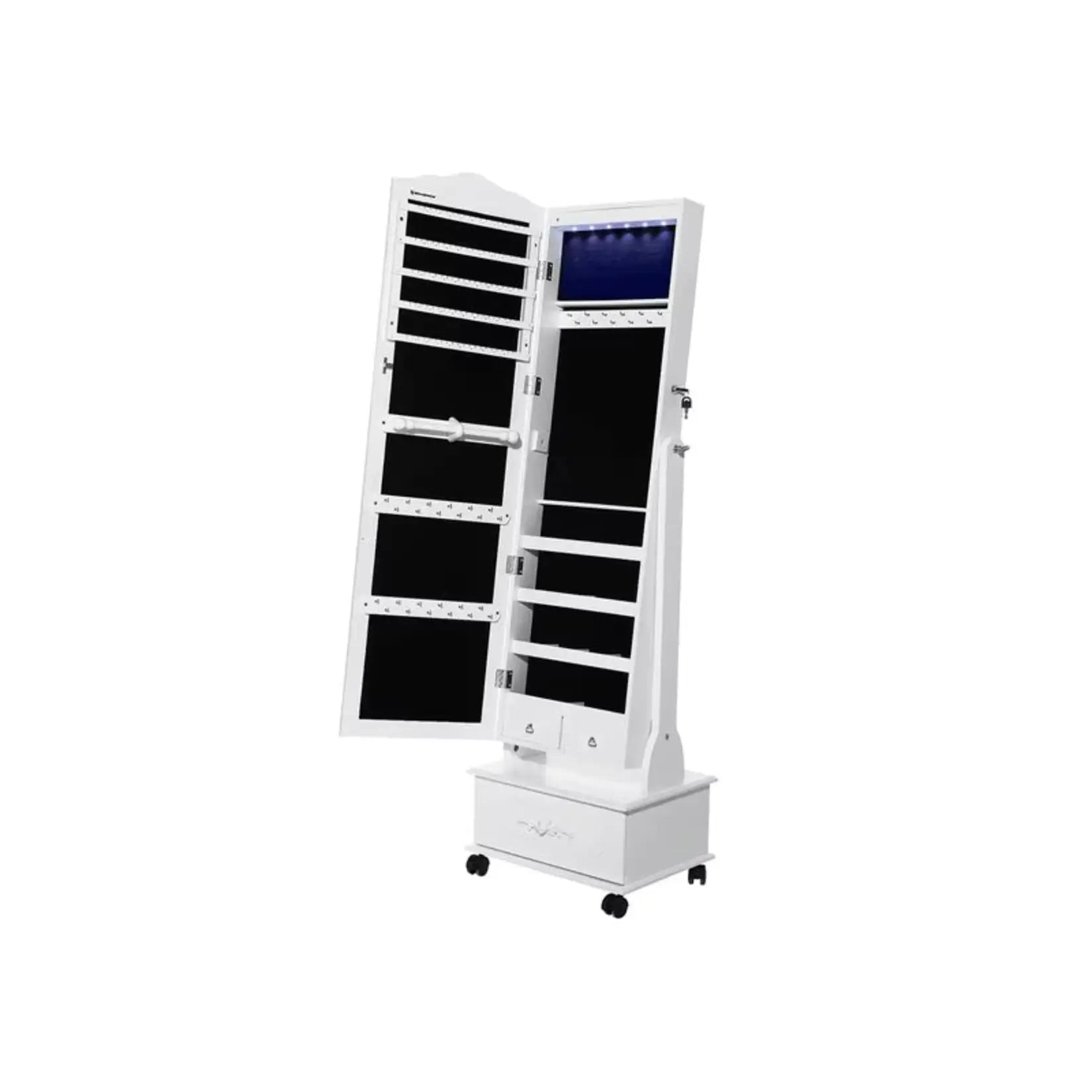 Armoire miroir à bijoux avec LED intégrées