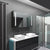 Armoire miroir lumineux en noir 120x70 pour salle de bain avec double vasque et LED