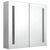 Armoire miroir salle de bain 60 cm vue de face portes fermées avec finitions grises béton et éclairage LED intégré.