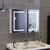Armoire miroir salle de bain 80 cm double porte avec éclairage LED.