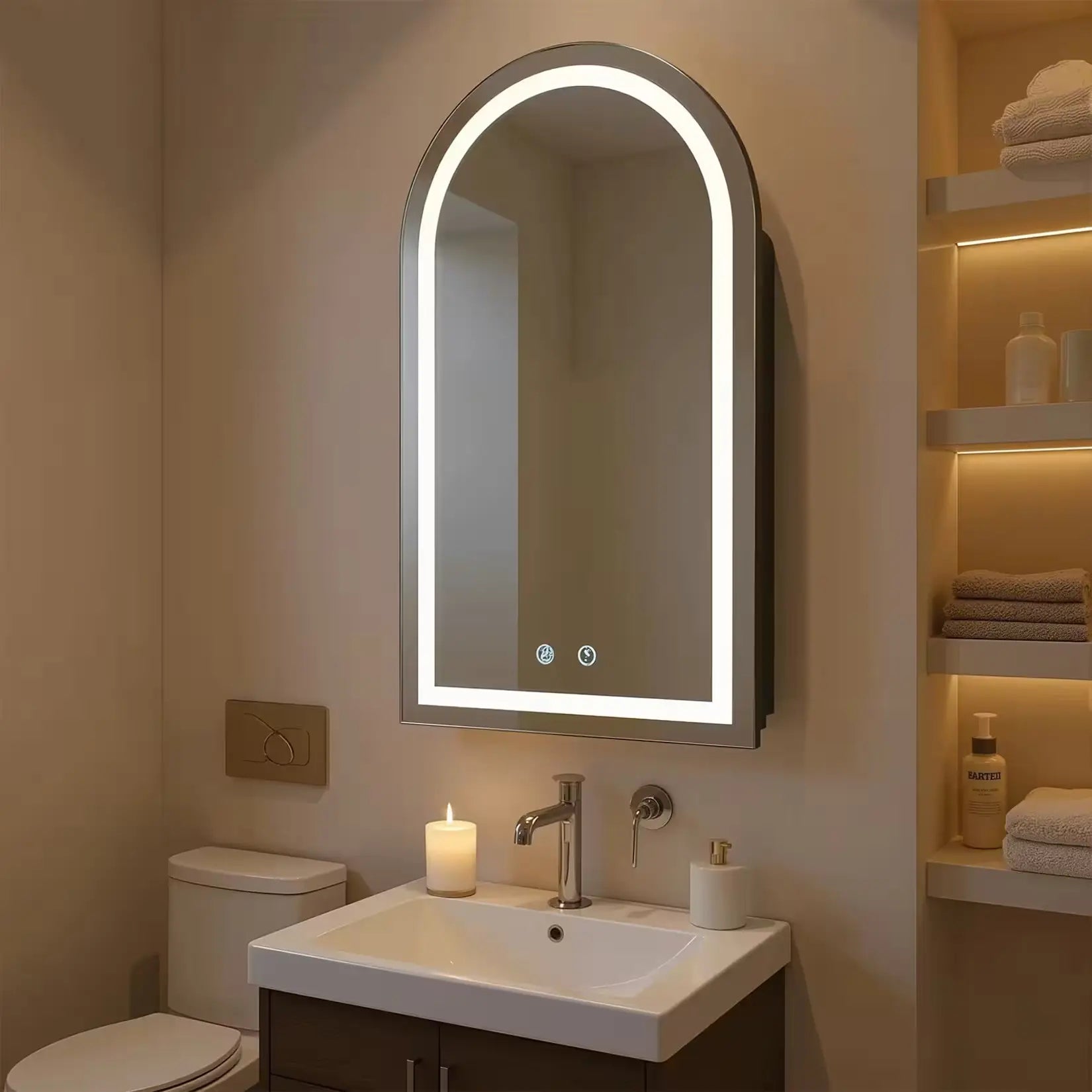 Armoire Salle de Bain Miroir LED Noir - Ambiance Salle de Bain Cosy.