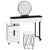 Coiffeuse avec miroir LED et tabouret blanc au style contemporain, parfait ensemble pour coin beauté.