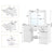 Dimensions précises de la coiffeuse LED miroir avec tiroirs spacieux.