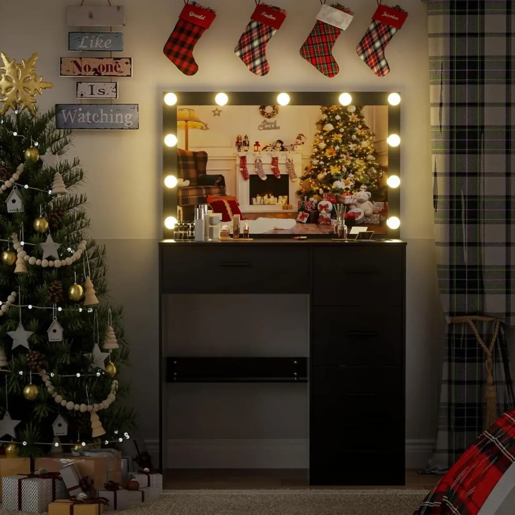 coiffeuse-noire-miroir-led-ambiance-noel-decorative.