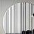détail grand miroir rond 200 cm avec bandes transparentes et miroir