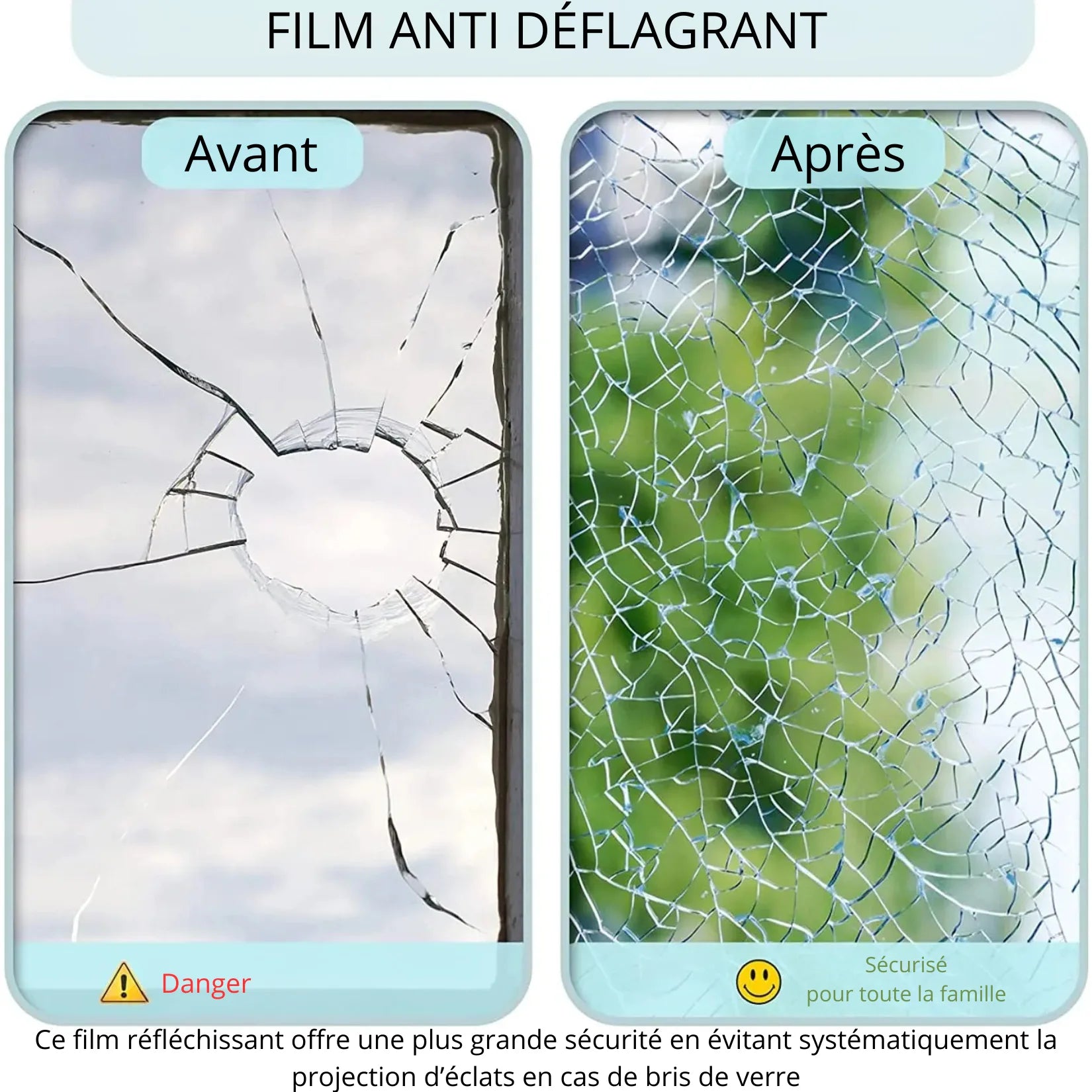 Film miroir adhésif façade vitrée jour et nuit.