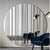 grand miroir rond 200 cm design italien dans un salon moderne