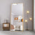 Miroir sur pied doré 180x80 cm dans un salon à la déco contemporaine.