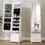 Grande armoire bijoux miroir pas cher ouverte avec double rangement complet.