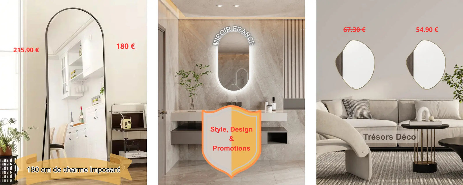 Toutes les promotions Miroirs France en une collection consacrée.