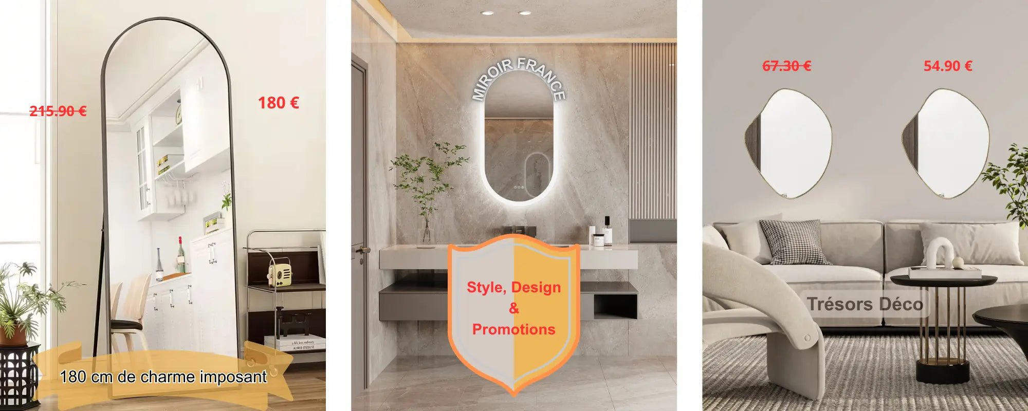 Toutes les promotions Miroirs France en une collection consacrée.