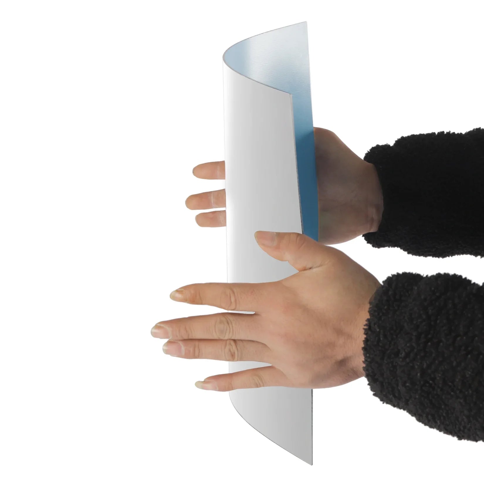 Miroir acrylique flexible mains démonstration.