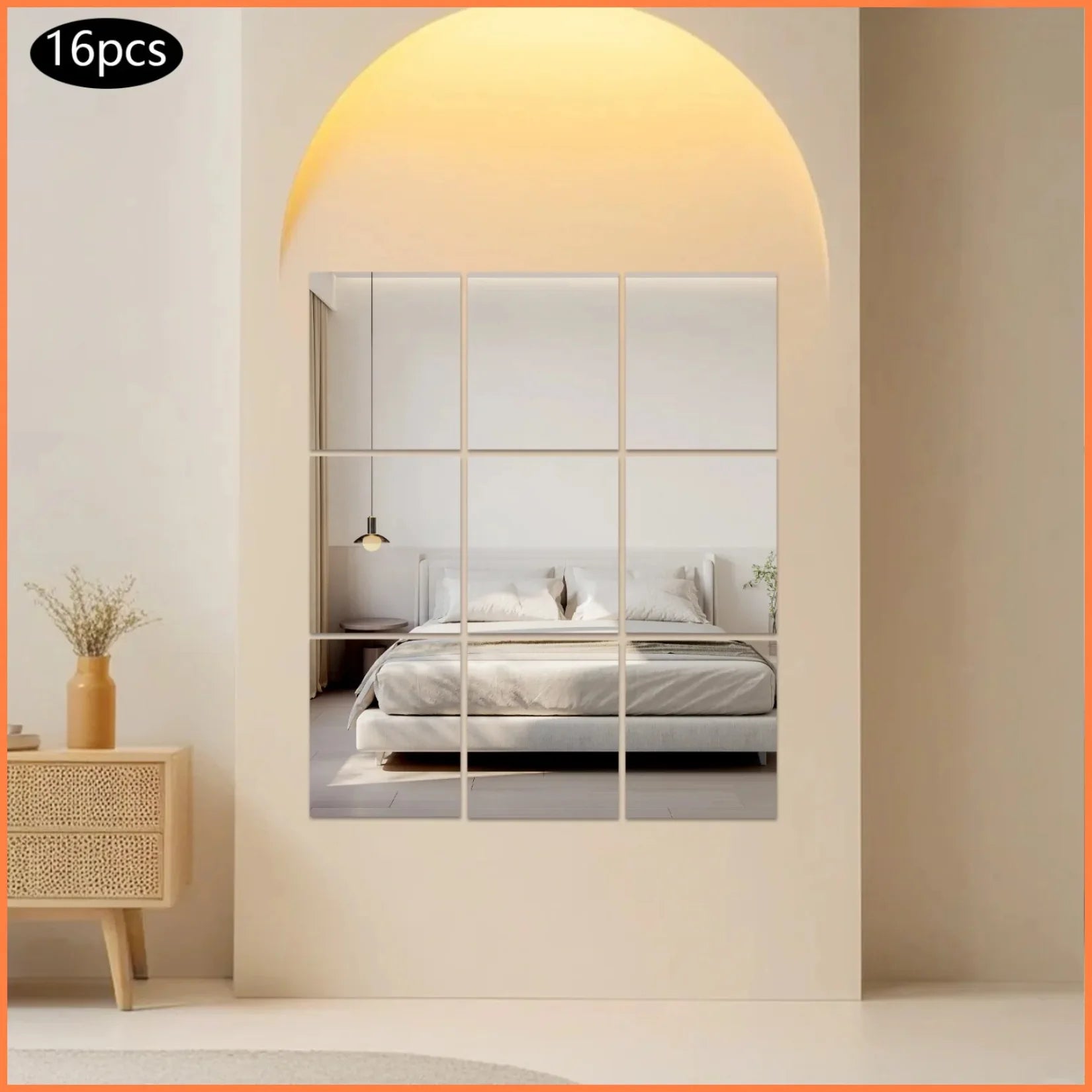 Miroir acrylique kit 16 pièces chambre arche.