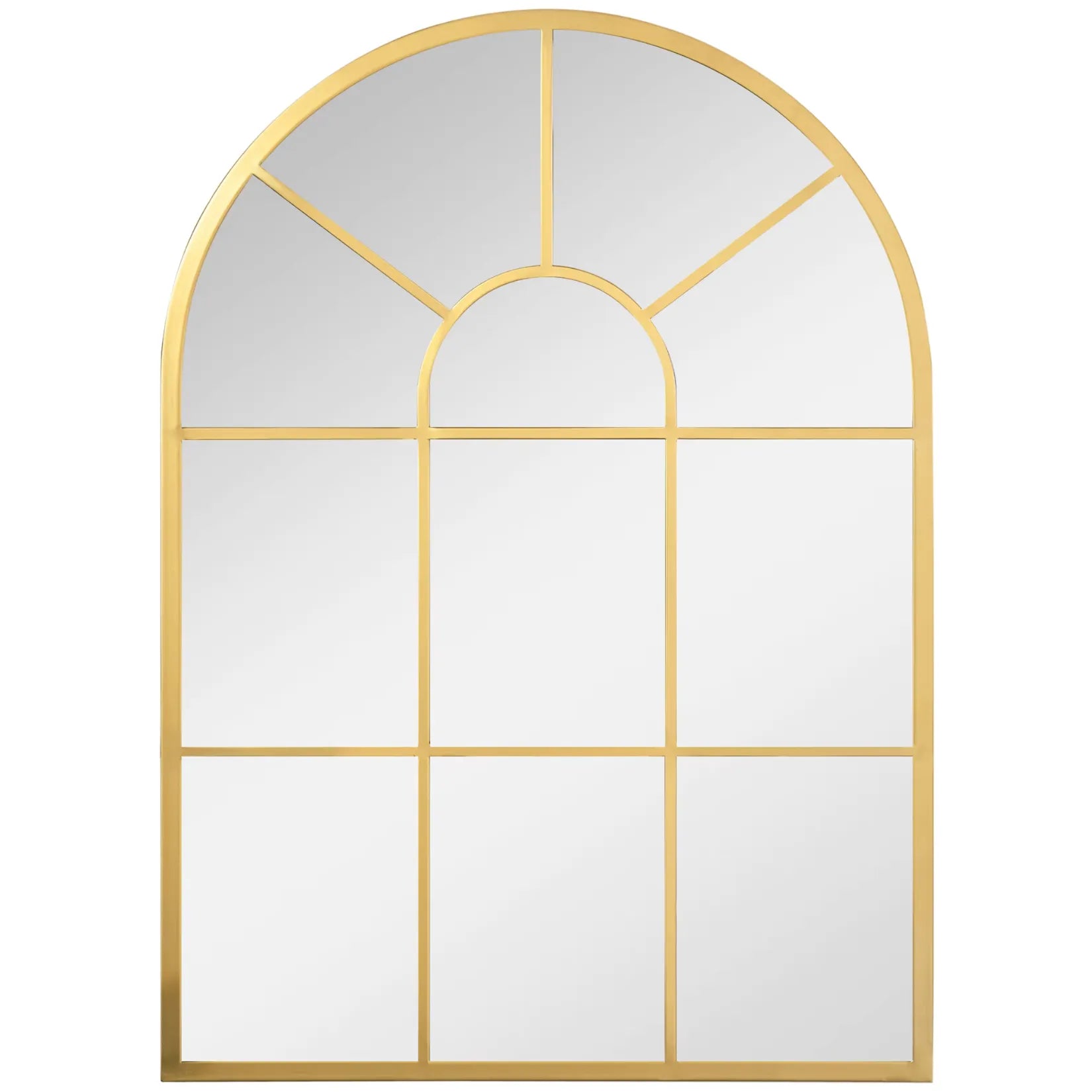 Miroir Arche Doré 50x70 cm en vue frontale avec design verrière.
