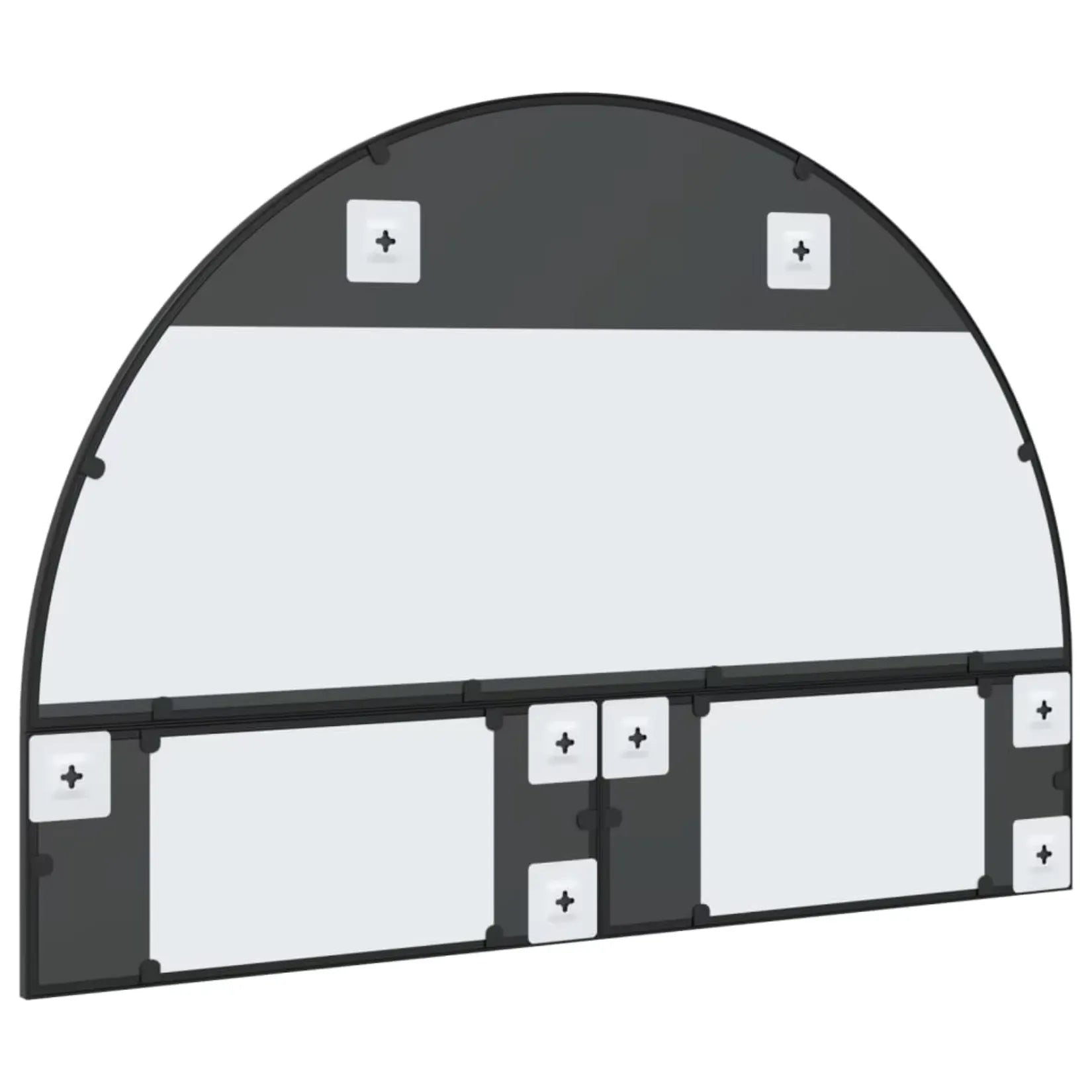 Miroir arche mural 100x70 cm installé dans une pièce de vie lumineuse et moderne.