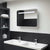 Miroir armoire salle de bain 80 cm installé au mur au-dessus d’une double vasque.