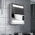 Vue de profil gauche du miroir armoire salle de bain lumineux avec lumière LED allumée.