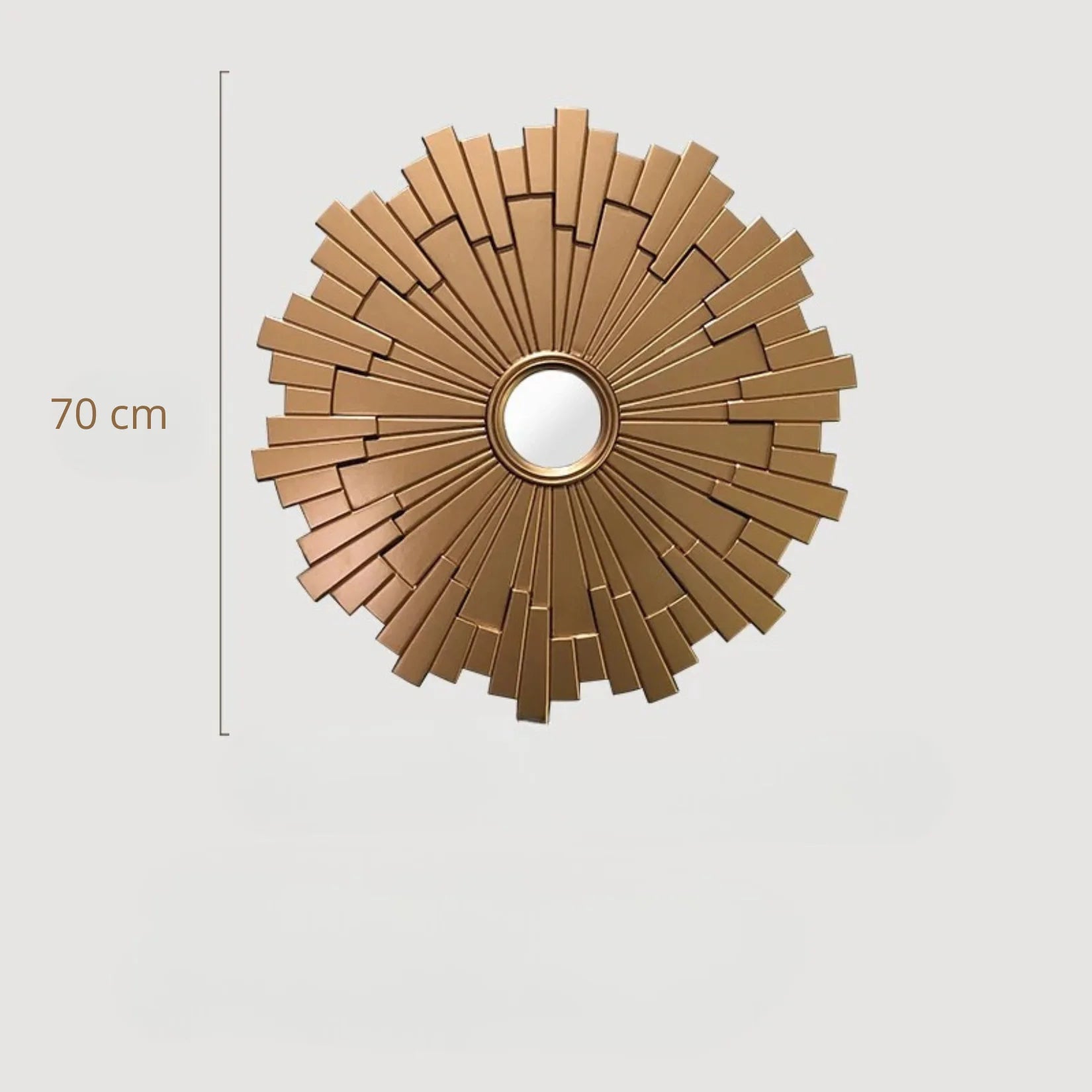 Miroir Art Déco doré diamètre 70 cm.