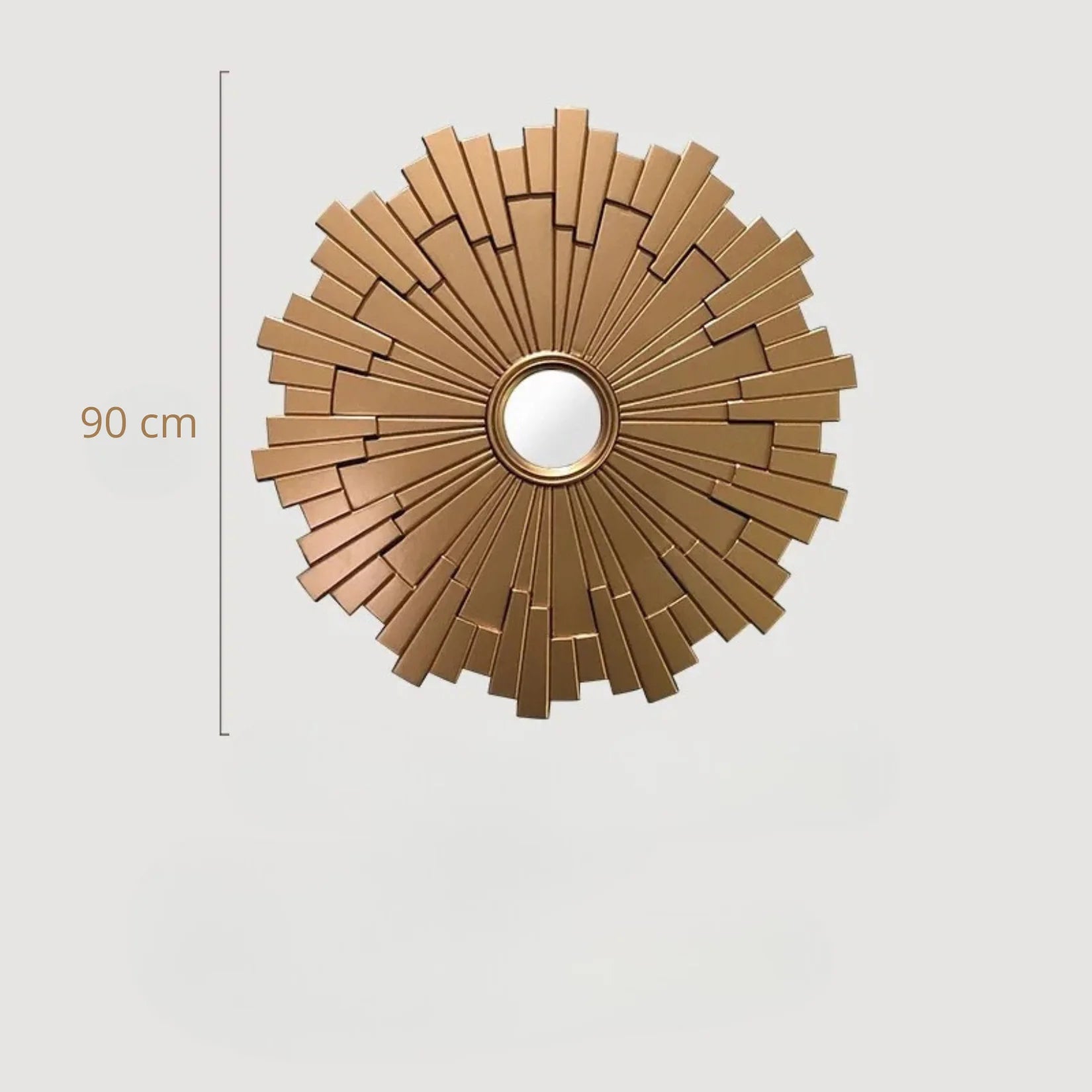 Miroir Art Déco doré diamètre 90 cm.