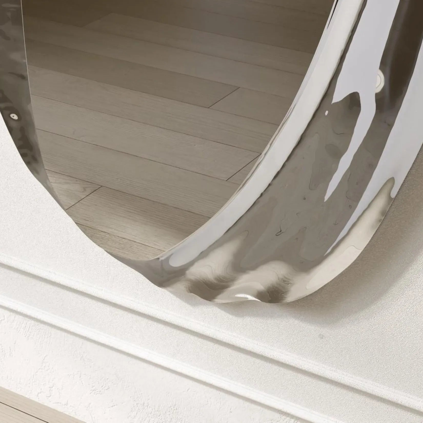 Miroir Art Verre Sillage Détail Finition Bronze.